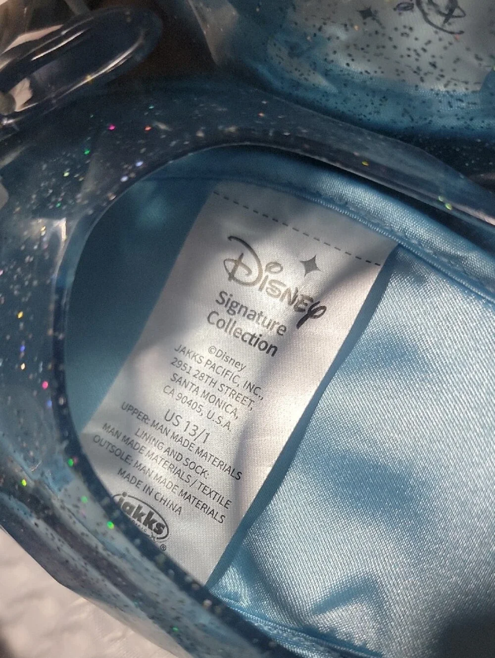Disney Cinderella Blue Glitter Jelly Slingback LIGHT UP Sandals Size 13/1